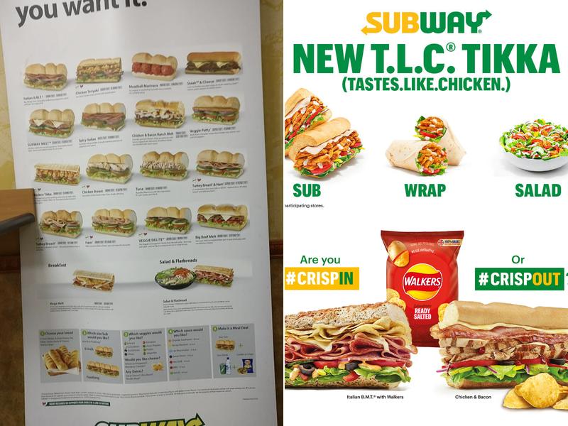 Subway Menu