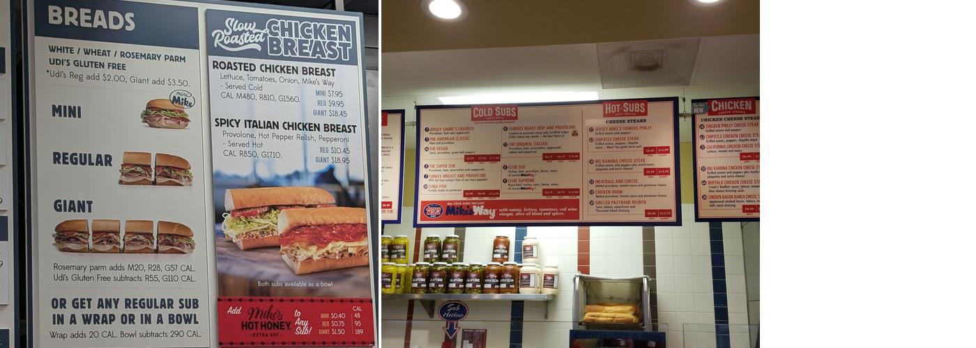 Jersey Mike's Subs Menu