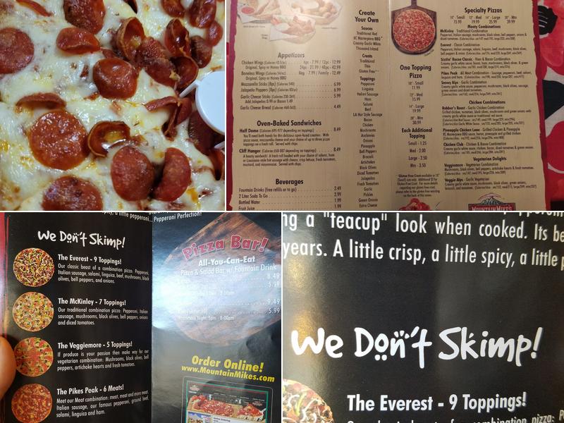Mountain Mike's Pizza Menu