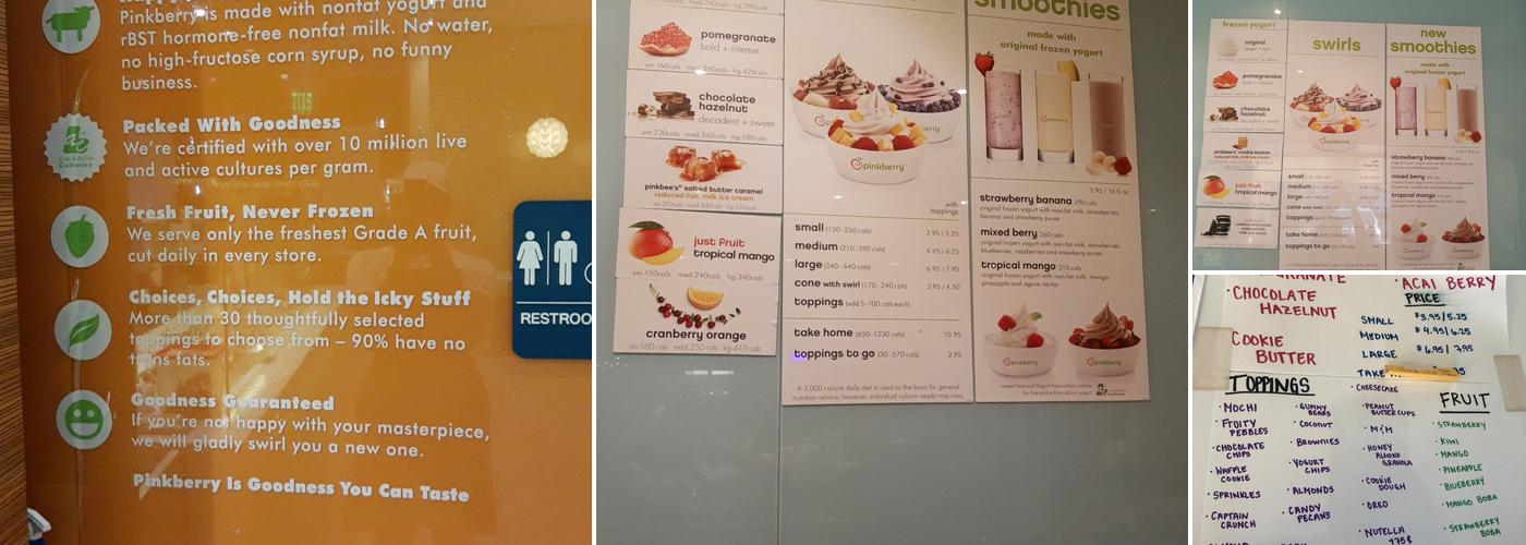 Pinkberry Menu