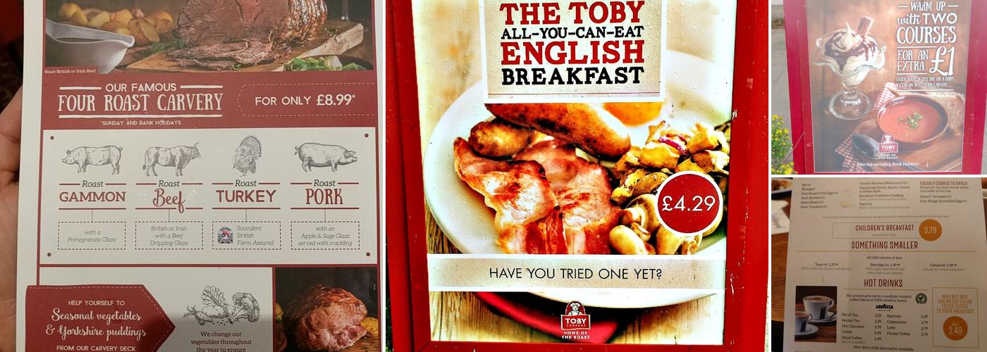Toby Carvery Wakefield Menu