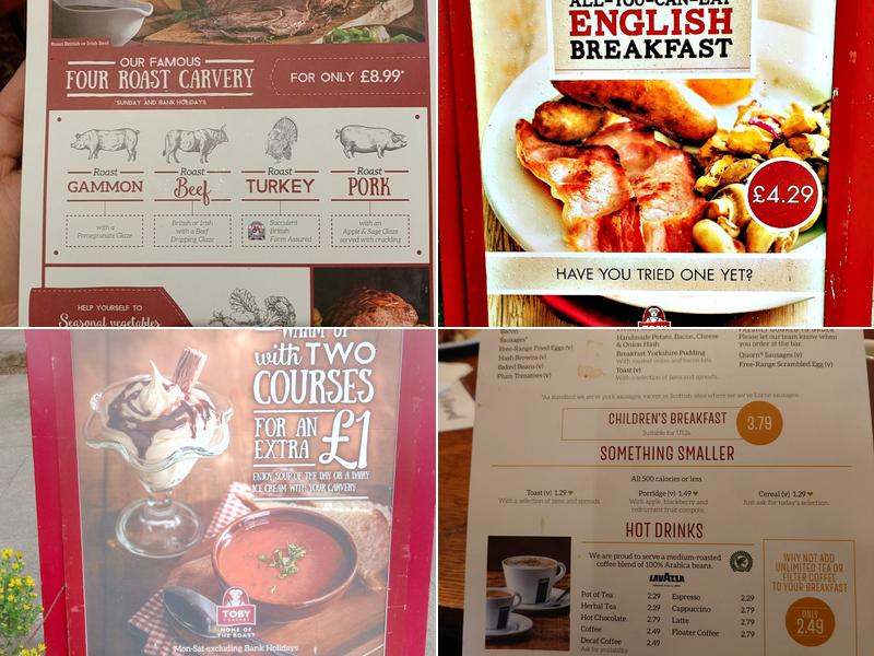 Toby Carvery Wakefield Menu