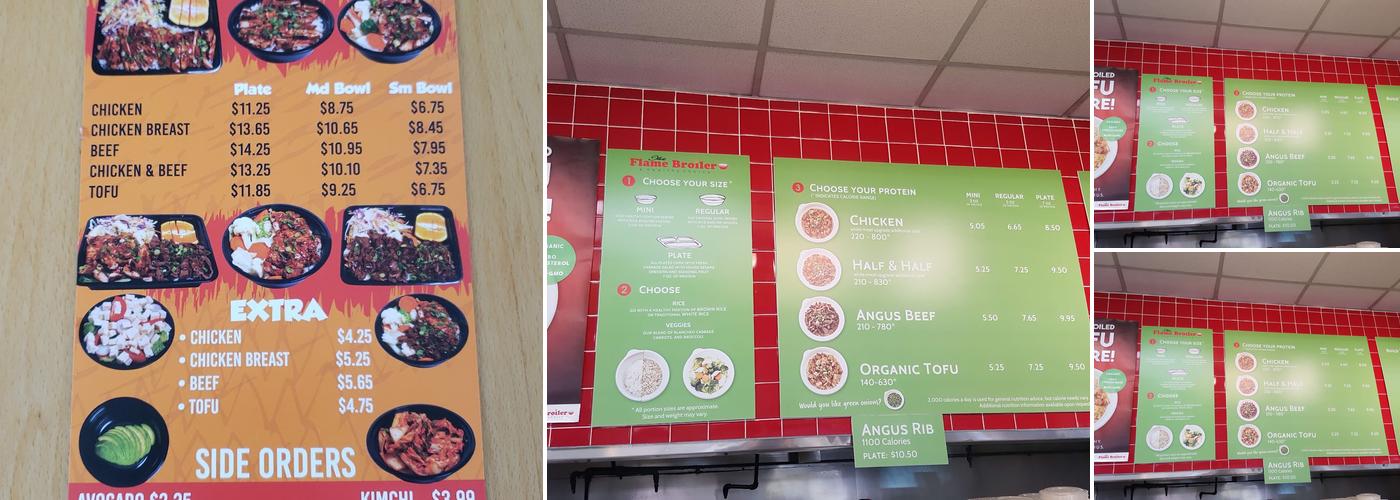 The Flame house Menu