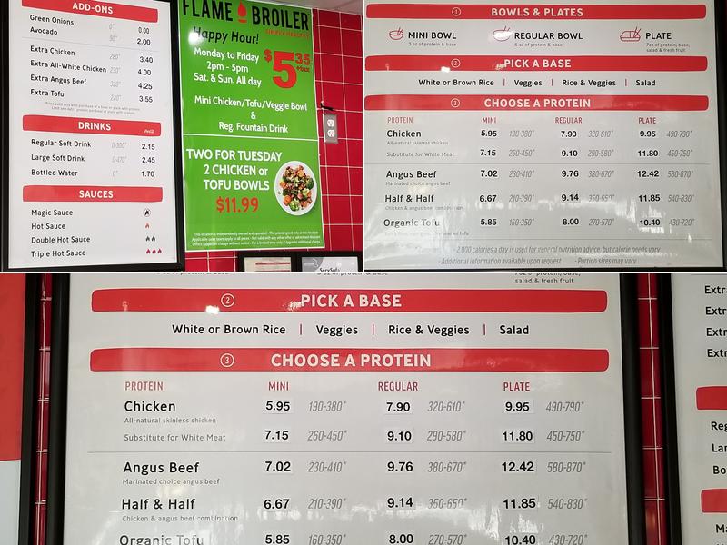 Flame Broiler Menu