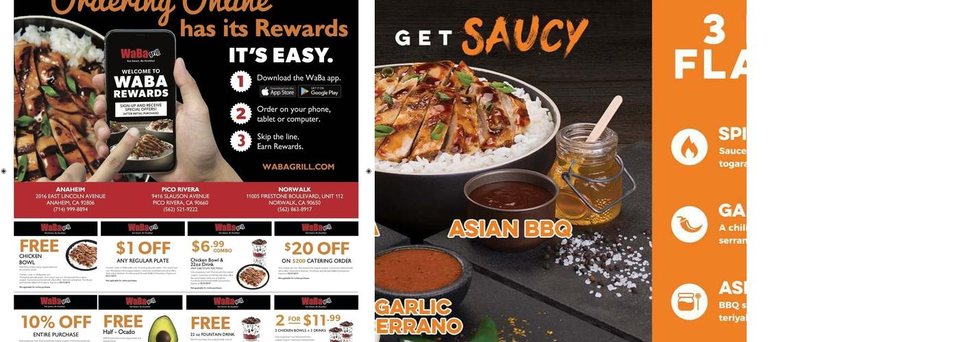 WaBa Grill Menu
