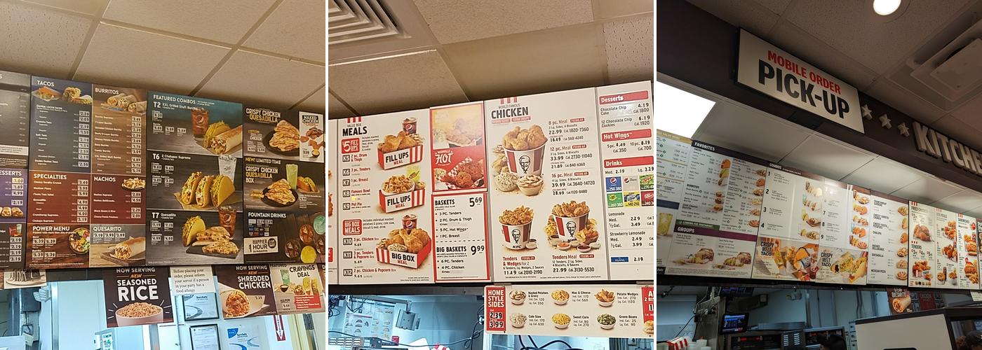 KFC Menu