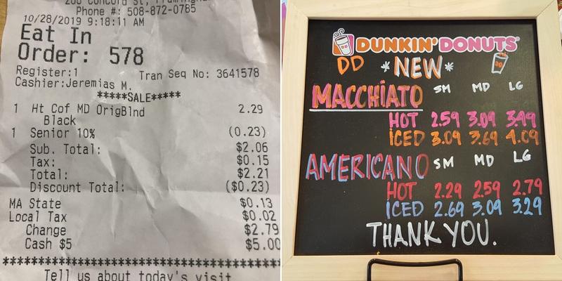 Dunkin' Menu