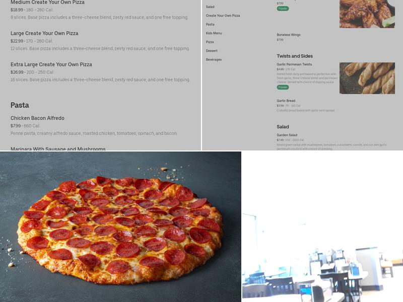 Round Table Pizza Menu