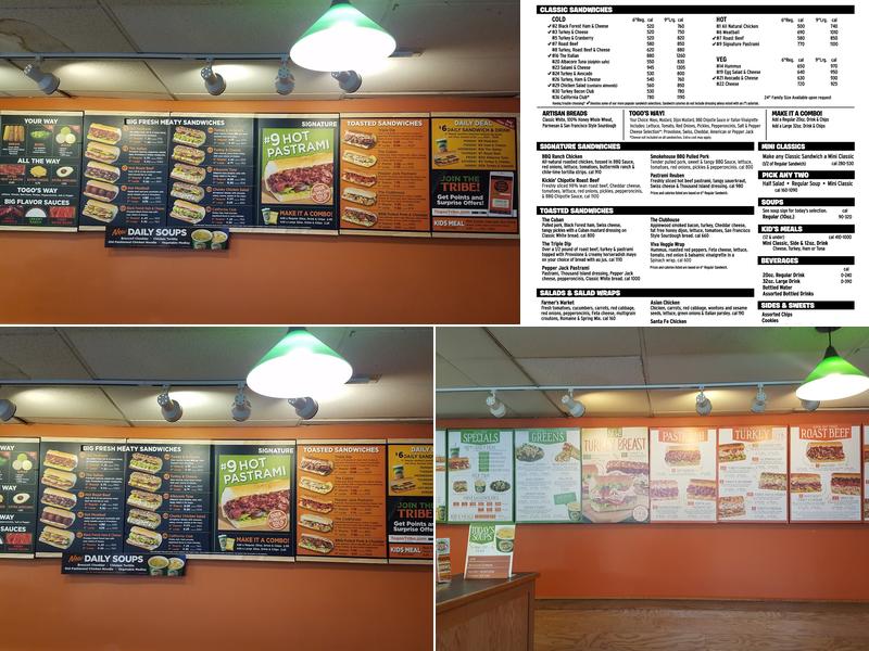 TOGO'S Sandwiches Menu