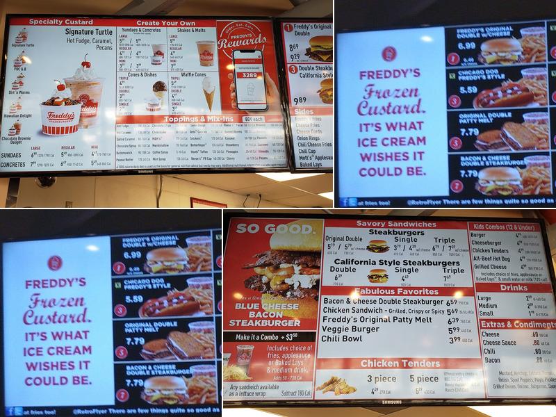 Freddy's Frozen Custard & Steakburgers Menu
