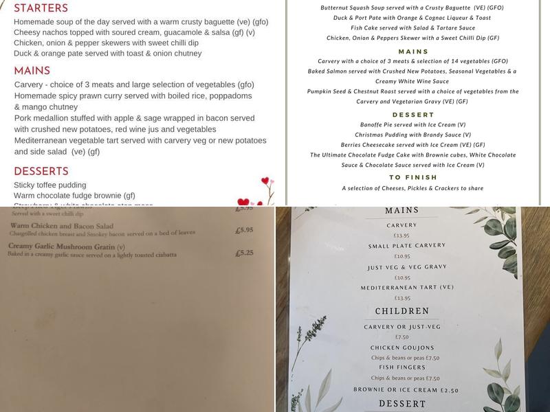 Eagle and Sun Menu
