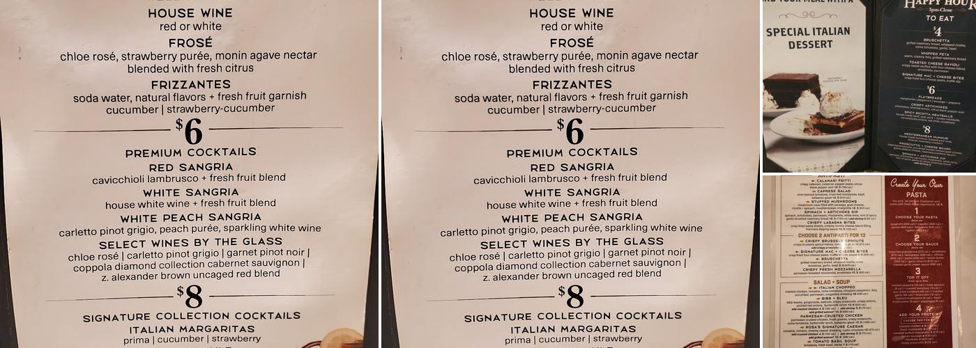 Romano's Macaroni Grill Menu