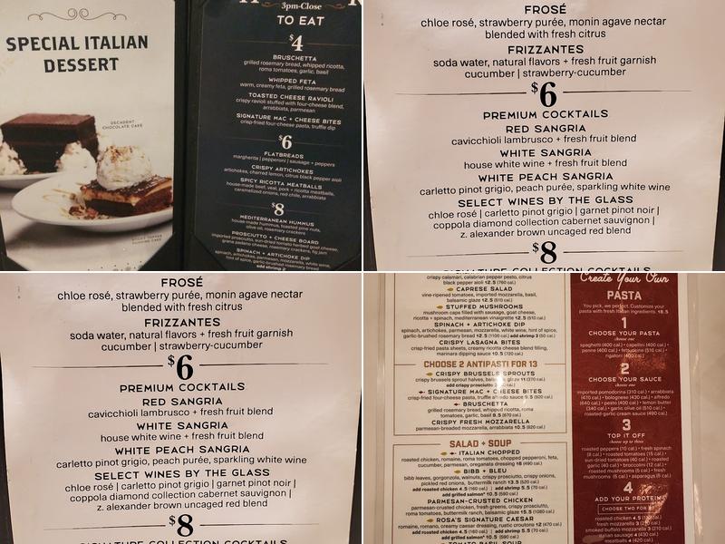 Romano's Macaroni Grill Menu