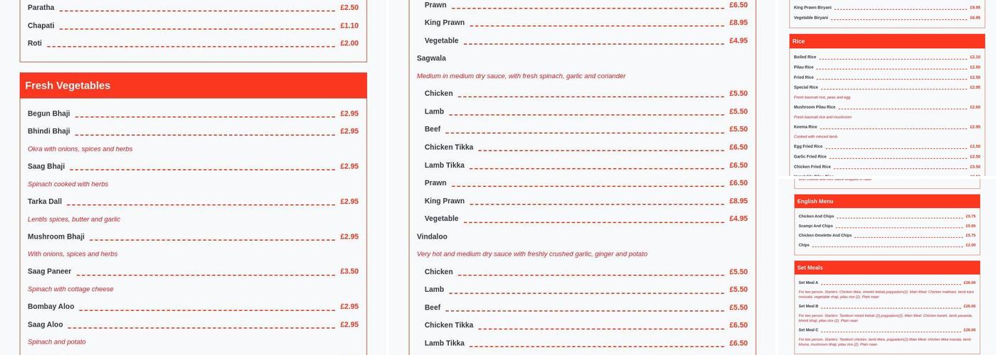 Chillis Takeaway Menu