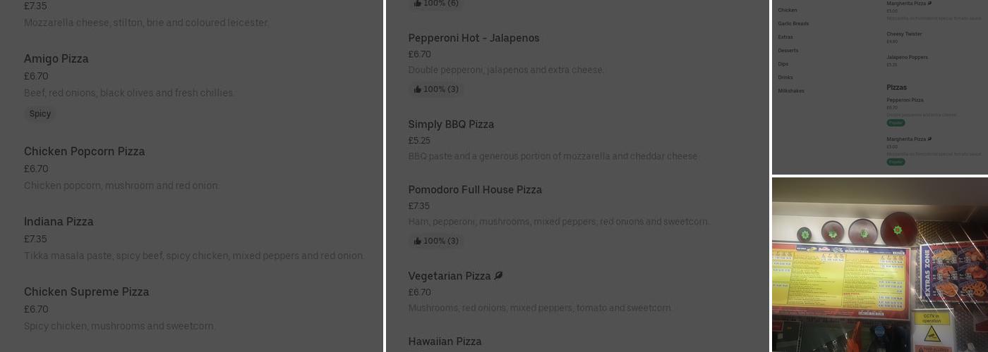 Pizza Pomodoro Menu