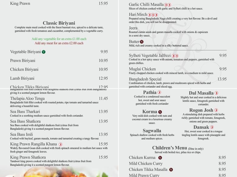 The Blue Lagoon Menu