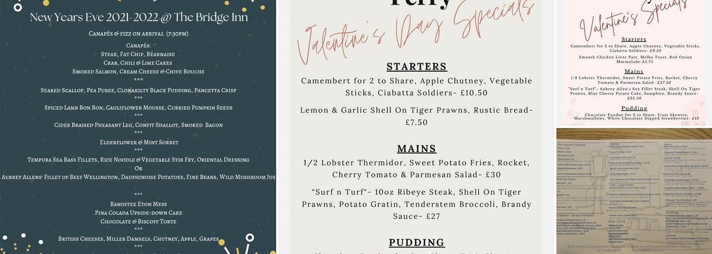 The Bridge Inn Menu
