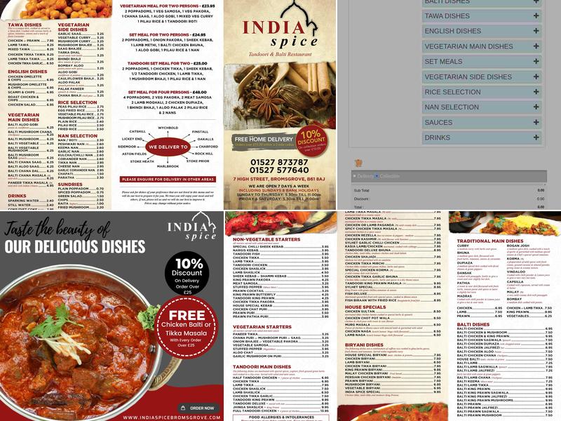 India Spice Menu