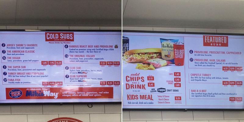 Jersey Mike's Subs Menu