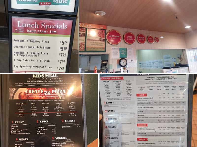 Round Table Pizza Menu