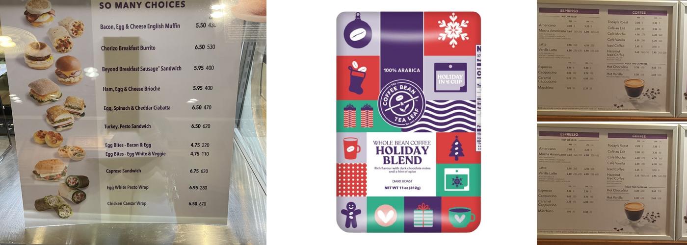 The Coffee Bean & Tea Leaf Menu