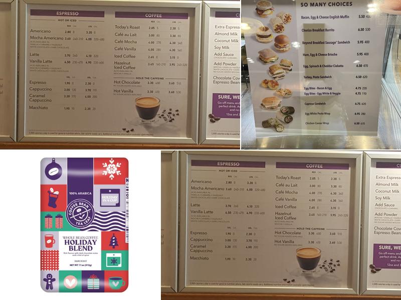 The Coffee Bean & Tea Leaf Menu