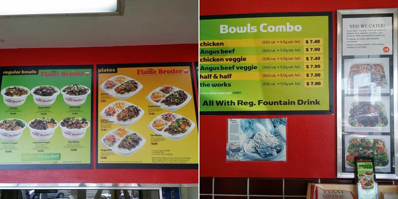 Flame Broiler Menu