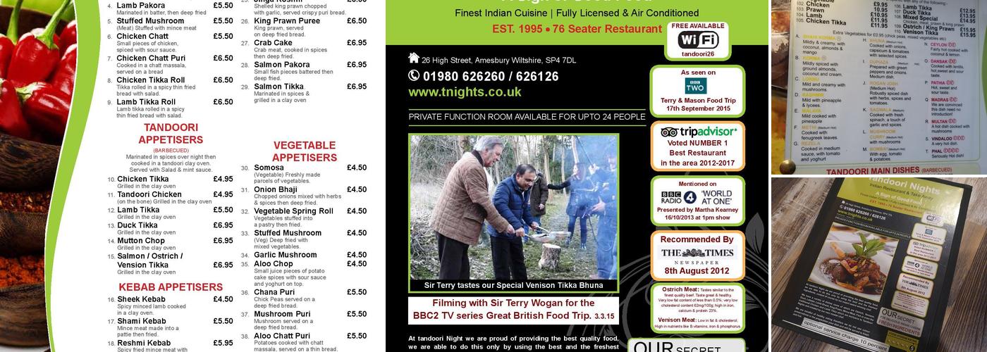 Tandoori Nights Menu