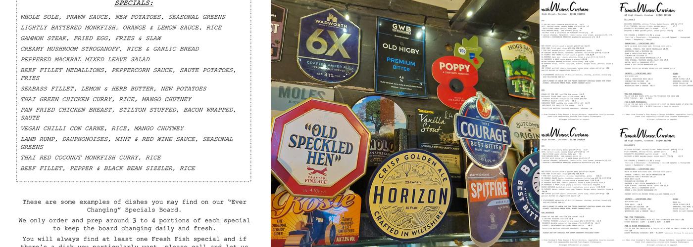 The Flemish Weaver Menu