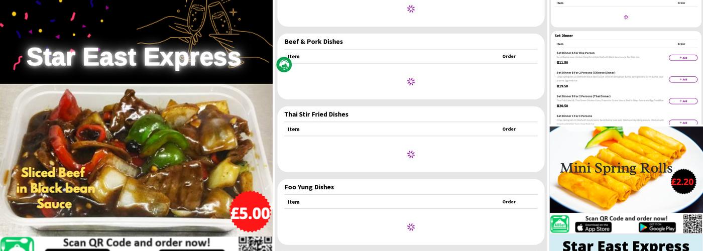 Star East Express Menu