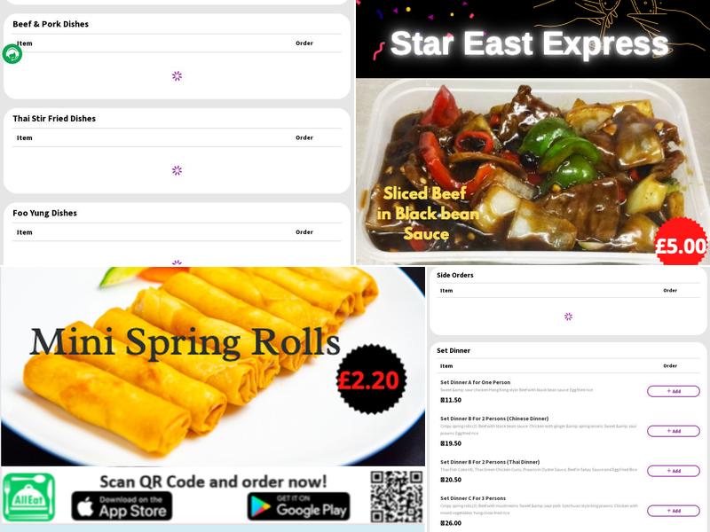 Star East Express Menu