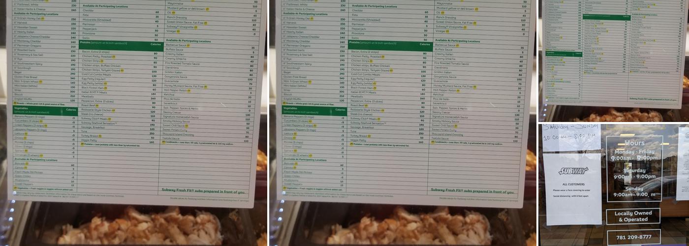 Subway Menu