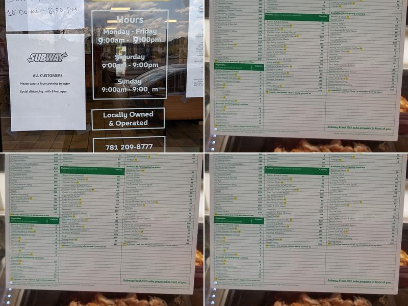 Subway Menu