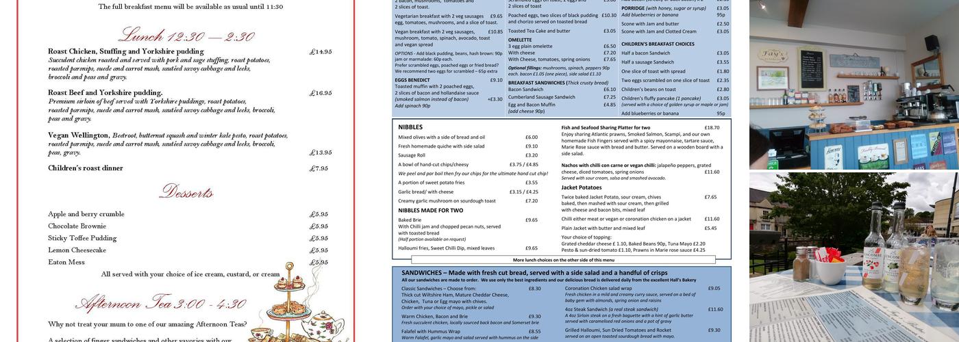 Fay's Bistro Menu