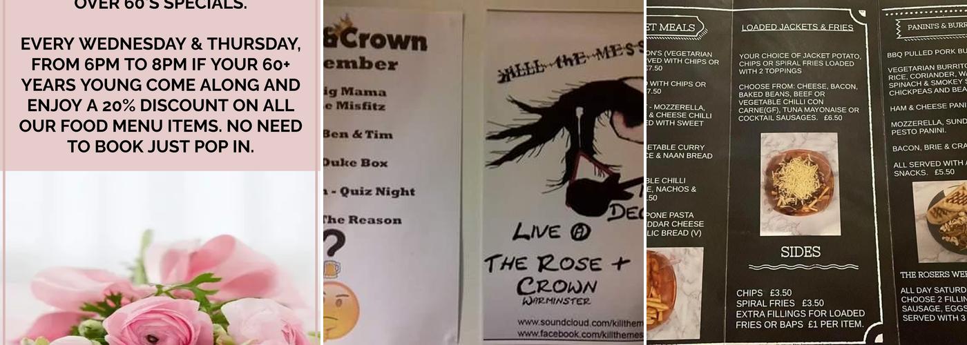 Rose & Crown Menu