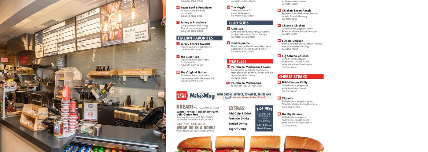 Jersey Mike's Subs Menu
