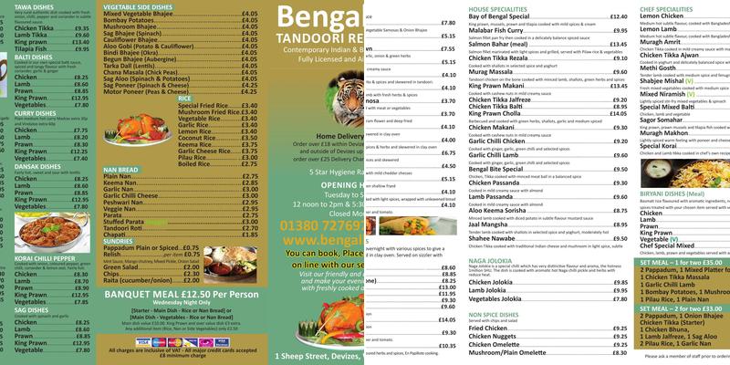 Bengal Bite Tandoori Menu