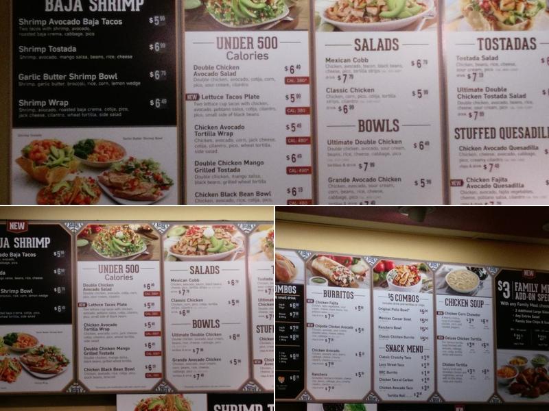 El Pollo Loco Menu