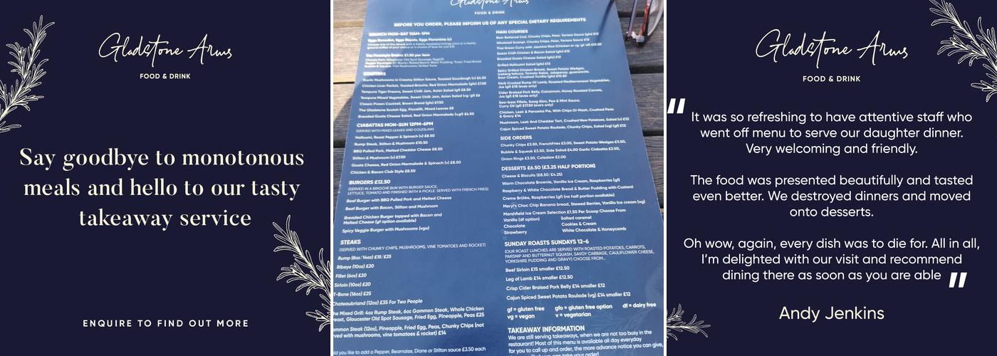 The Gladstone Arms Menu