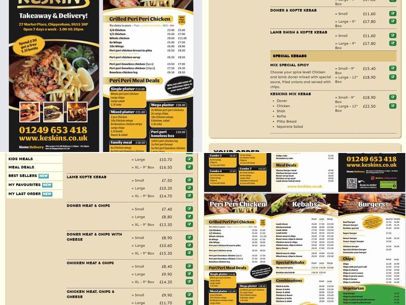 Keskins Takeaway (Chippenham) Menu