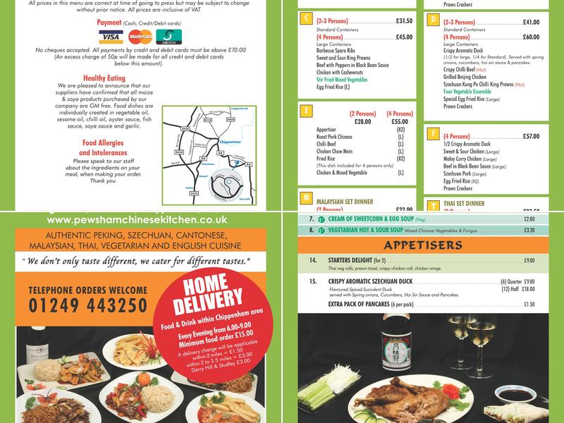 Pewsham Chinese Kitchen Menu