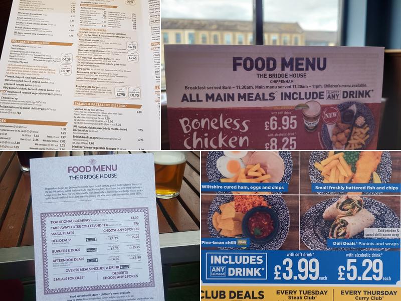 The Bridge House - JD Wetherspoon Menu