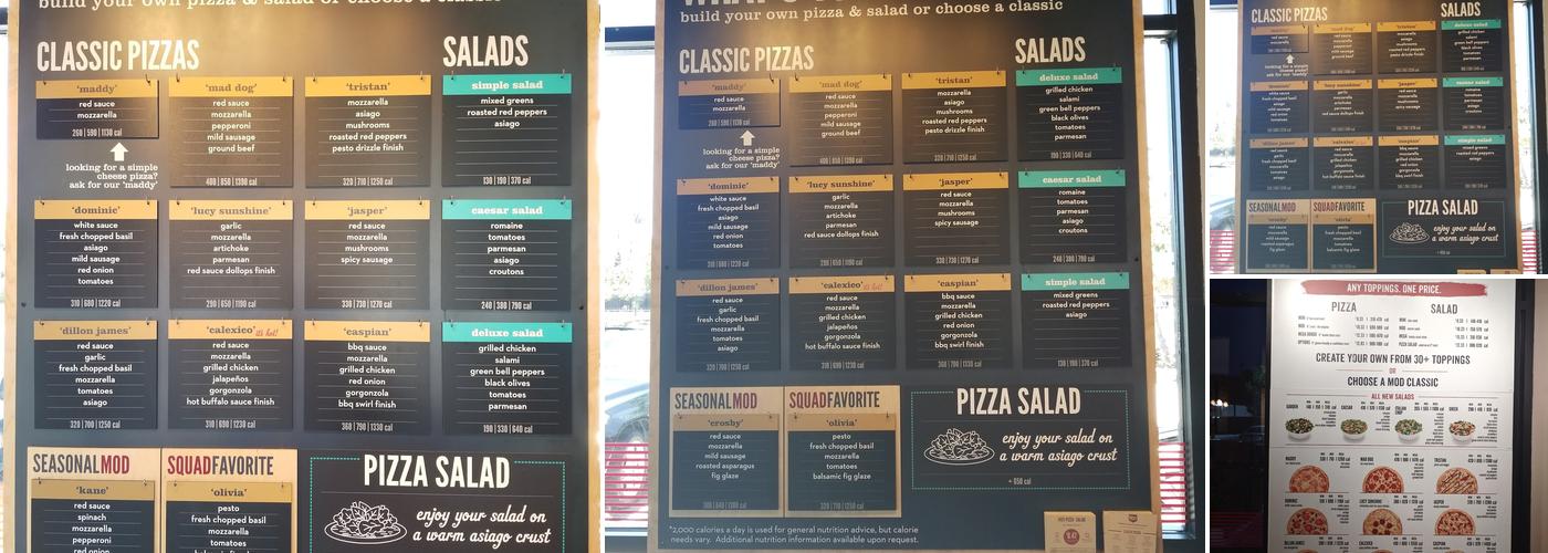 MOD Pizza Menu
