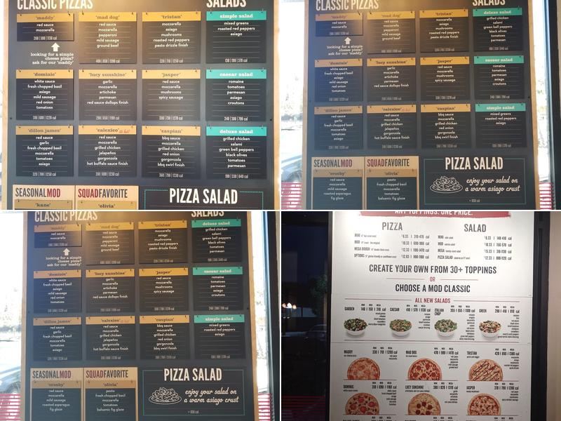 MOD Pizza Menu