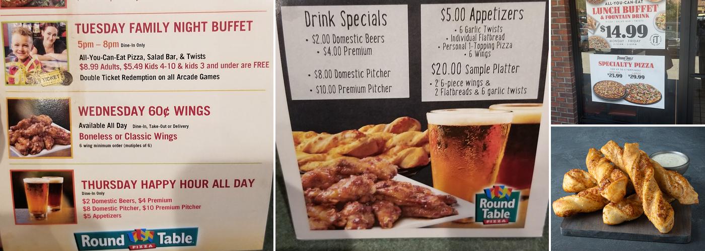 Round Table Pizza Menu