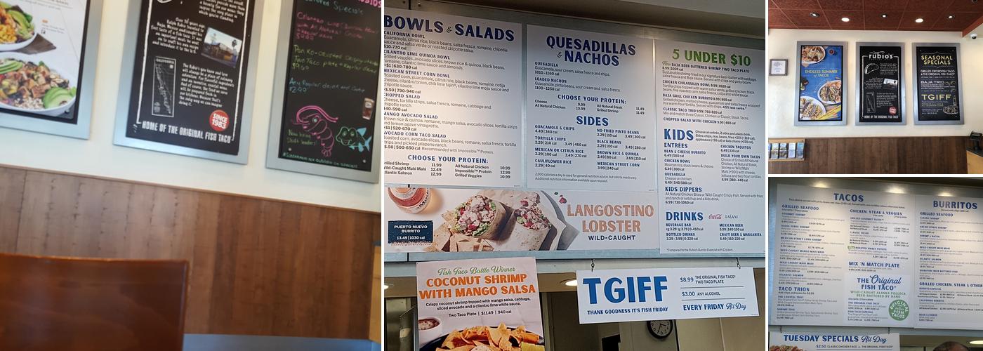 Rubio's Coastal Grill Menu