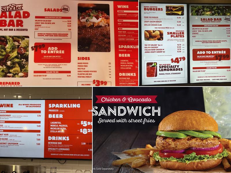 Sizzler Menu