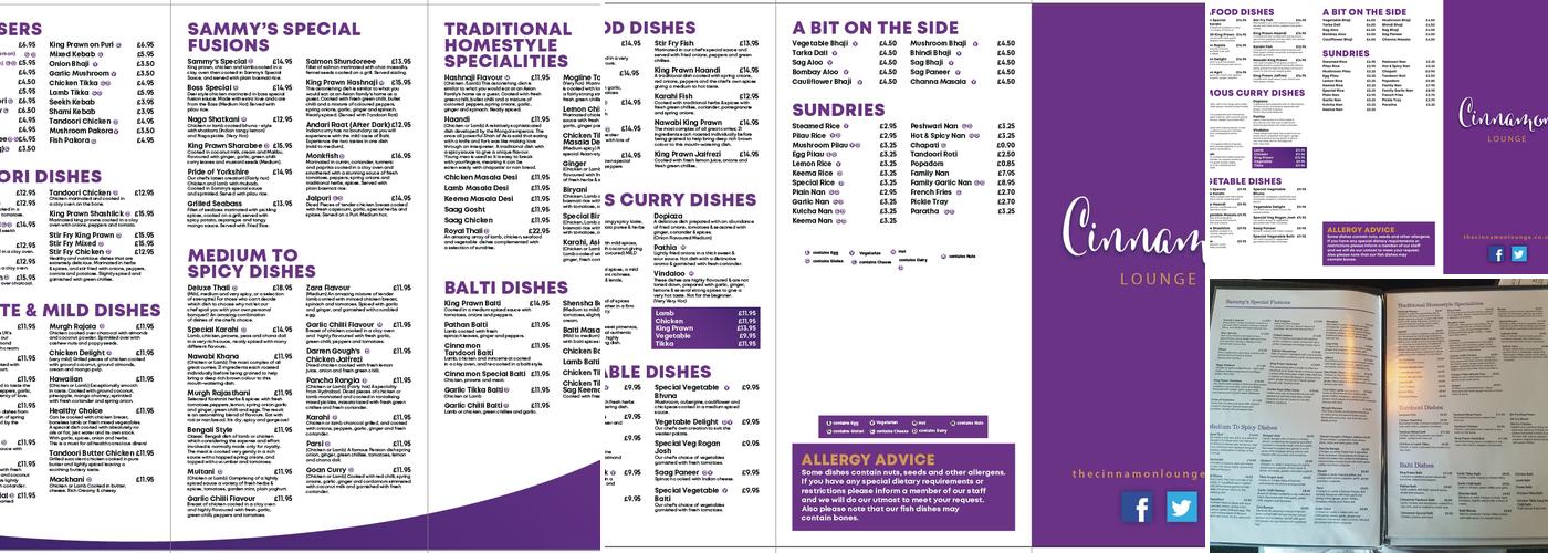 Cinnamon Lounge Menu