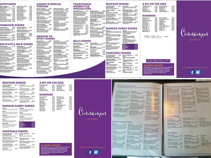 Cinnamon Lounge Menu