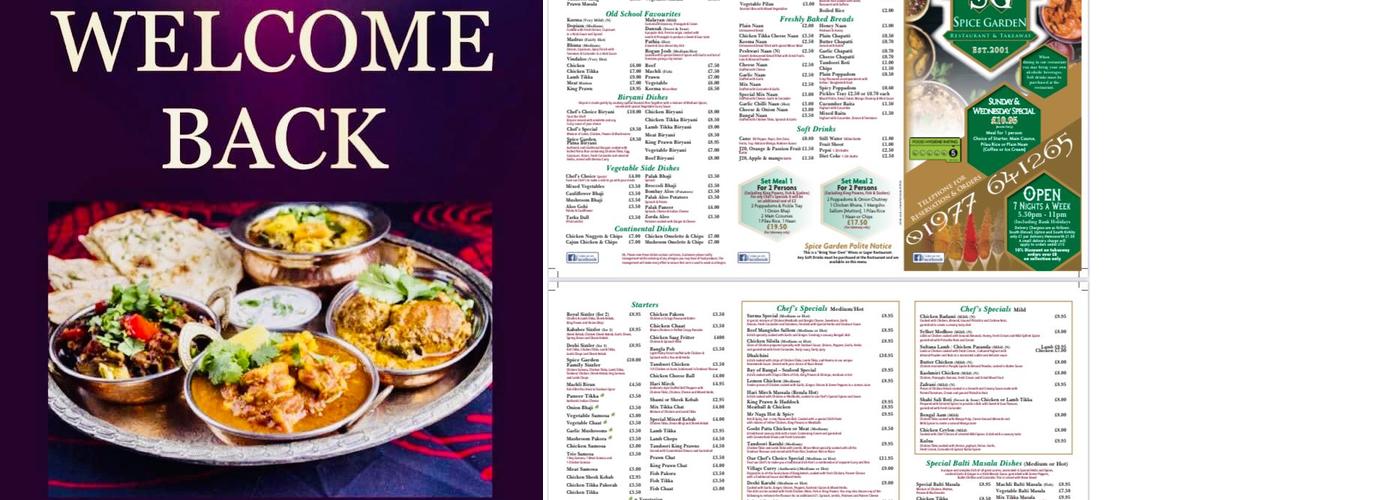 Spice Garden Menu